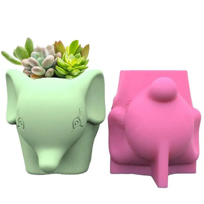 3D Animal Flower Pot Silicone Mold Succulent Planter